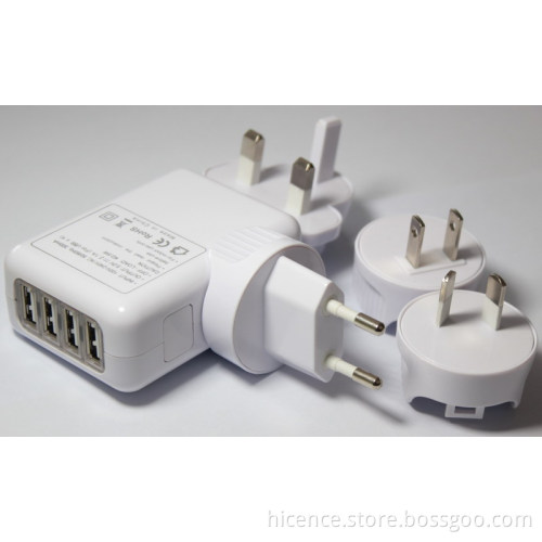 Universal 4 Port Tablet and Mobile Phone USB Charger